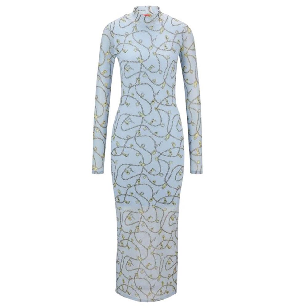 Hugo Womens/Ladies Nasuse 2 Mesh Maxi Dress / Blue